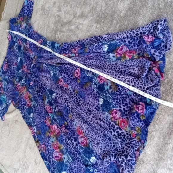 Vintage 90s Mixed Print Rayon Dress - Picture 4 of 9